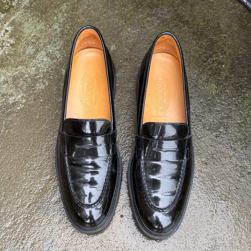 Tod's Black Leather Loafers